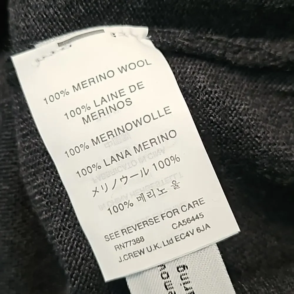 New J. Crew Merino Wool Slim Sweater Large heathered black Pullover